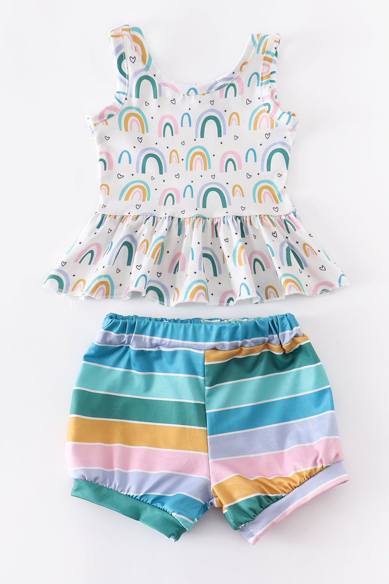 Rainbow Stripe Two Piece Set